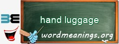 WordMeaning blackboard for hand luggage